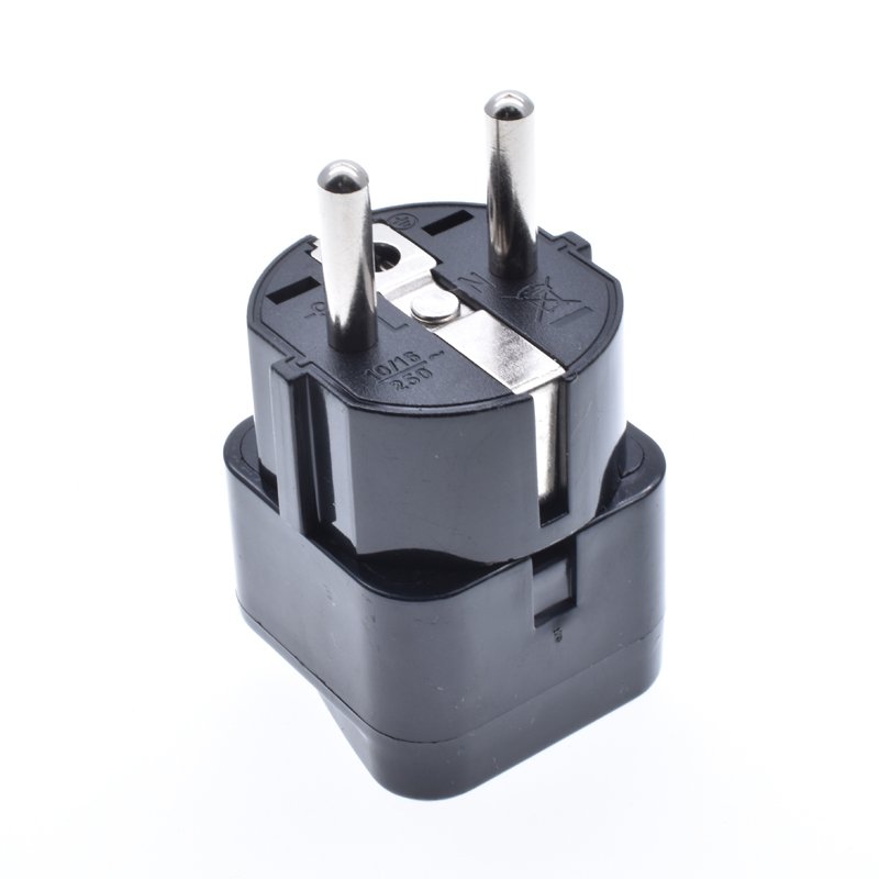 UK to EU schuko power 16A250V Travel plug European France Germany Russian Korean Outlet Type F Socket Adapter