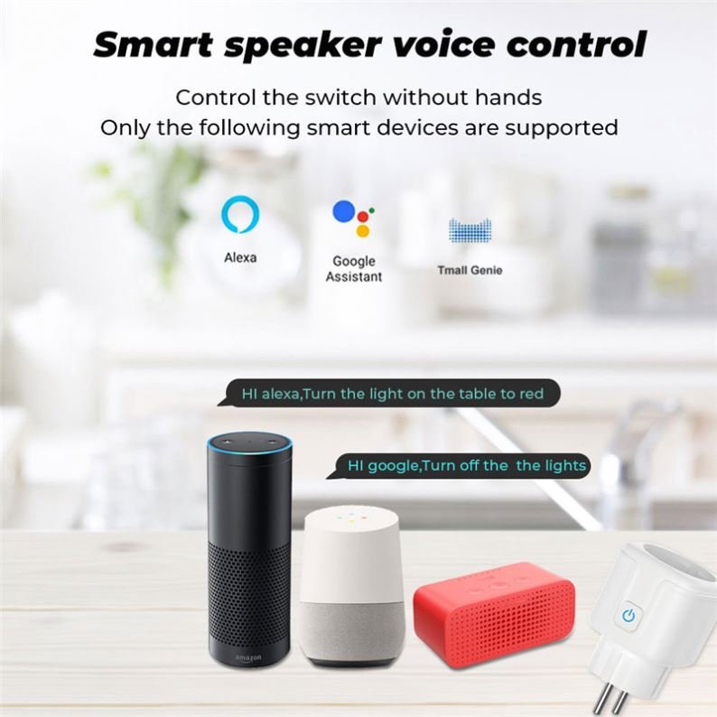 Tuya wifi 16A EU Smart Home Single Socket Wireless Remote Alexa Google Wireless WIFI Outlet Smart Plug
