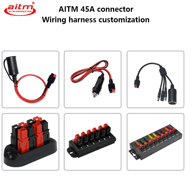 Andersons plug 45A to dc connector 12 VOLT Outdoor mobile power adaption single pole connector battery cable