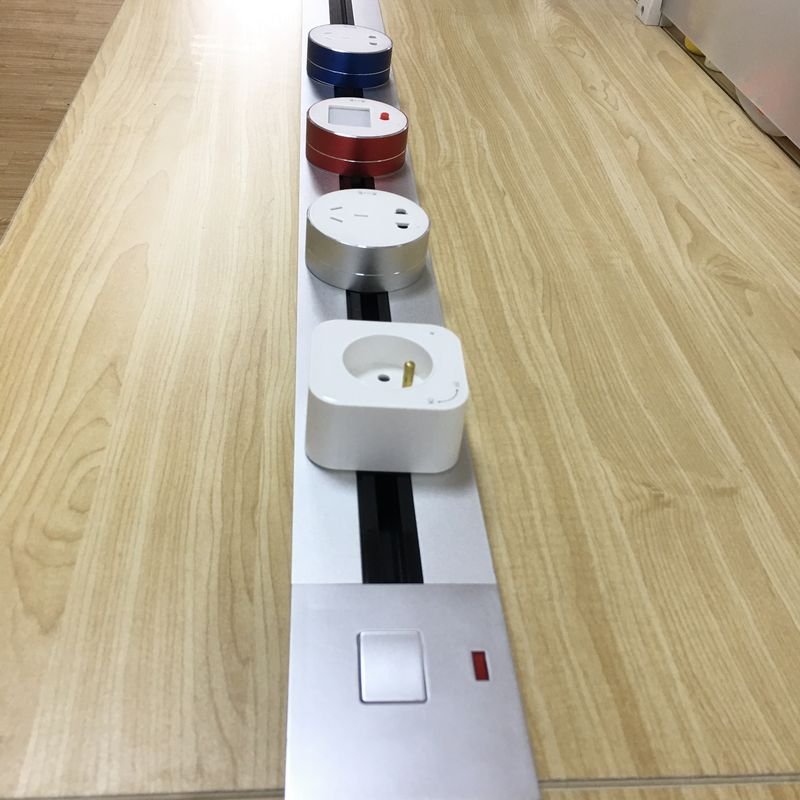 Eurob electrical kitchen worktop sockets wall concealed mobile power track socket with USB adapter plugs for office home