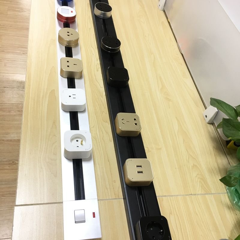 Eurob electrical kitchen worktop sockets wall concealed mobile power track socket with USB adapter plugs for office home