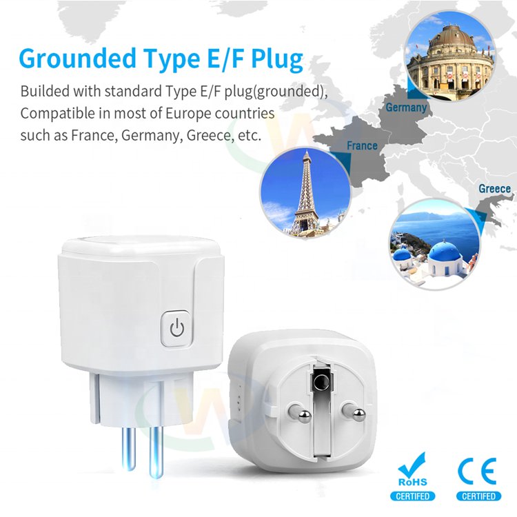 RF 433MHz Wireless Remote Control Socket Plug AC 110V 220V 16A EU Standard with Round Remote for Home Appliances