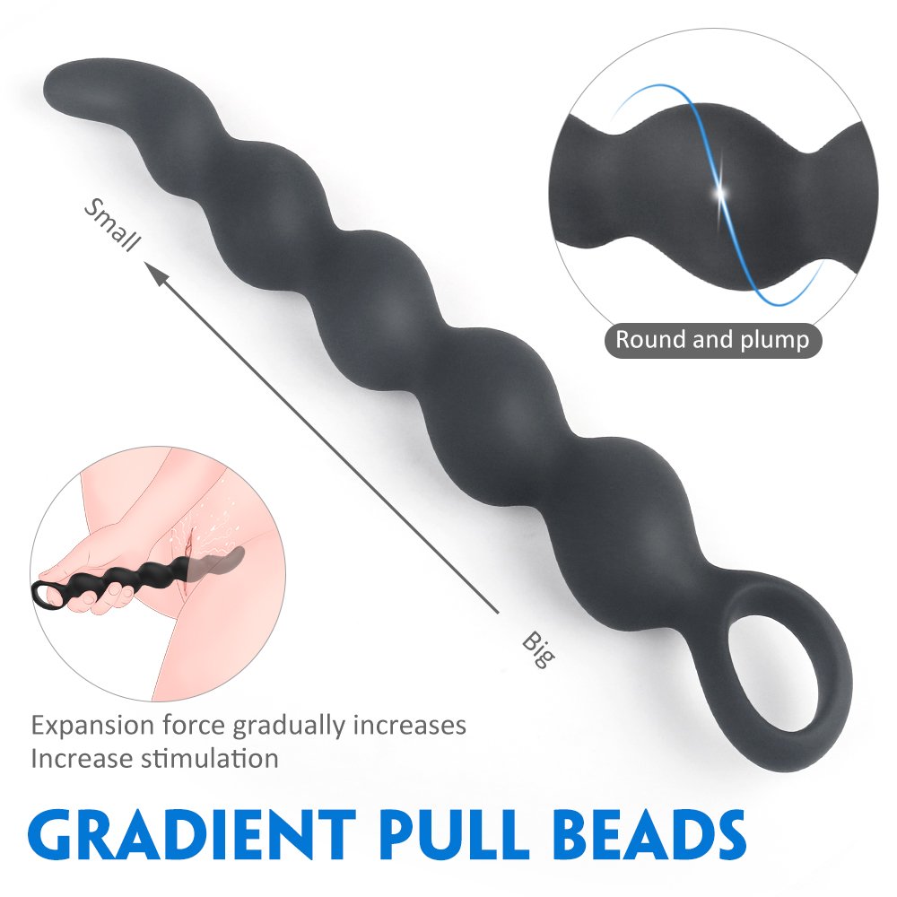 Wholesale Silicone Anal Beads Butt Plug with 4 Gradual Balls G-spot Stimulator Anal Training Sex Toy for Men Women