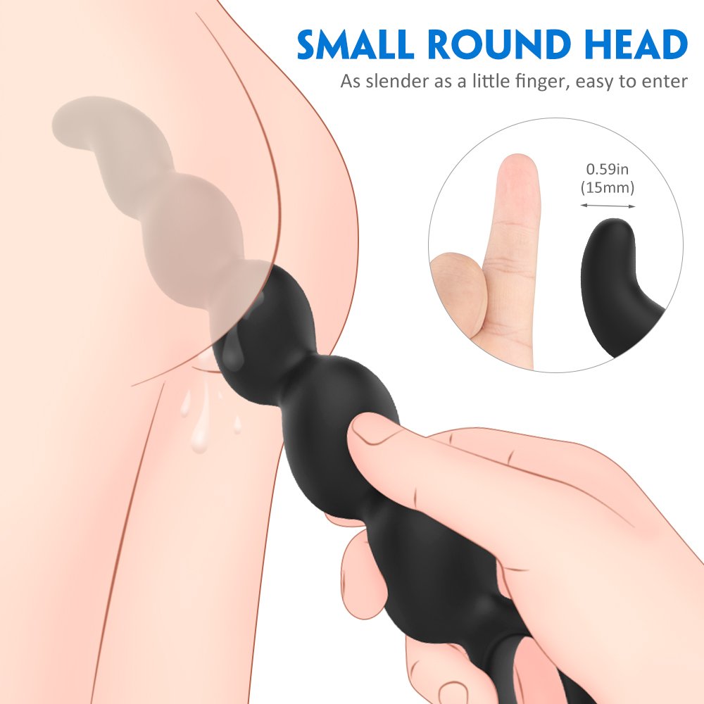 Wholesale Silicone Anal Beads Butt Plug with 4 Gradual Balls G-spot Stimulator Anal Training Sex Toy for Men Women