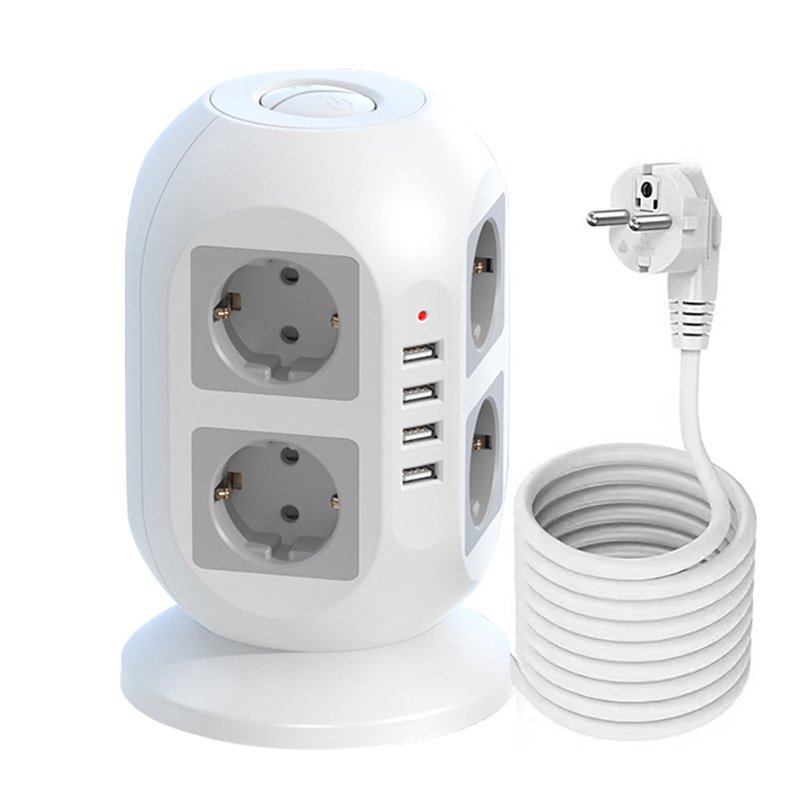 Low Price 8 way+4 USB Ports Extension Power Socket With 8 Sockets Socket For Eu Plug