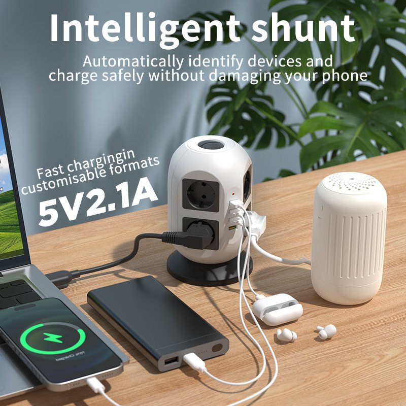 Low Price 8 way+4 USB Ports Extension Power Socket With 8 Sockets Socket For Eu Plug