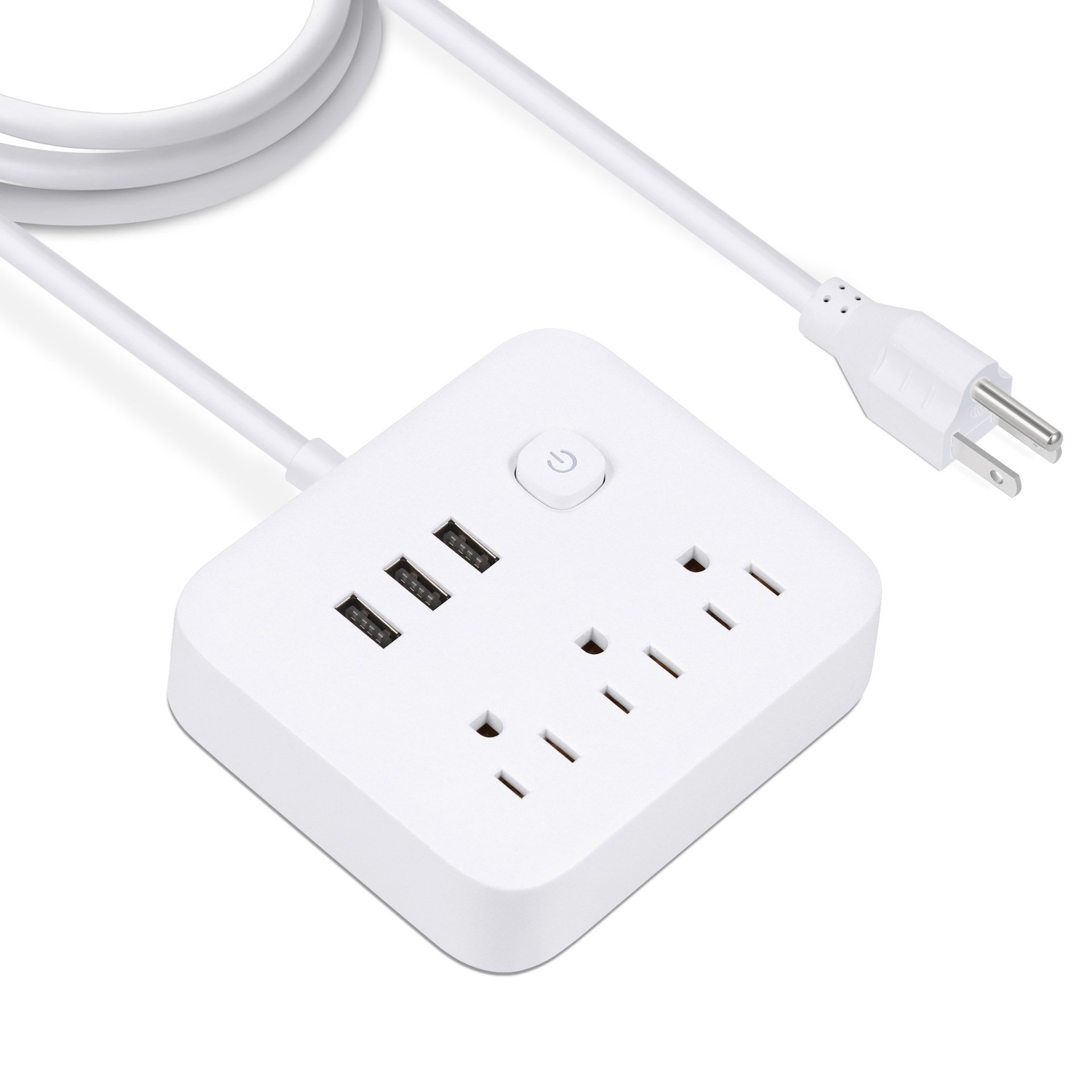 US 3 Outlet Extender 3USB 3Outlets Plug Adapter Portable for Hotel Office Home Travel Office