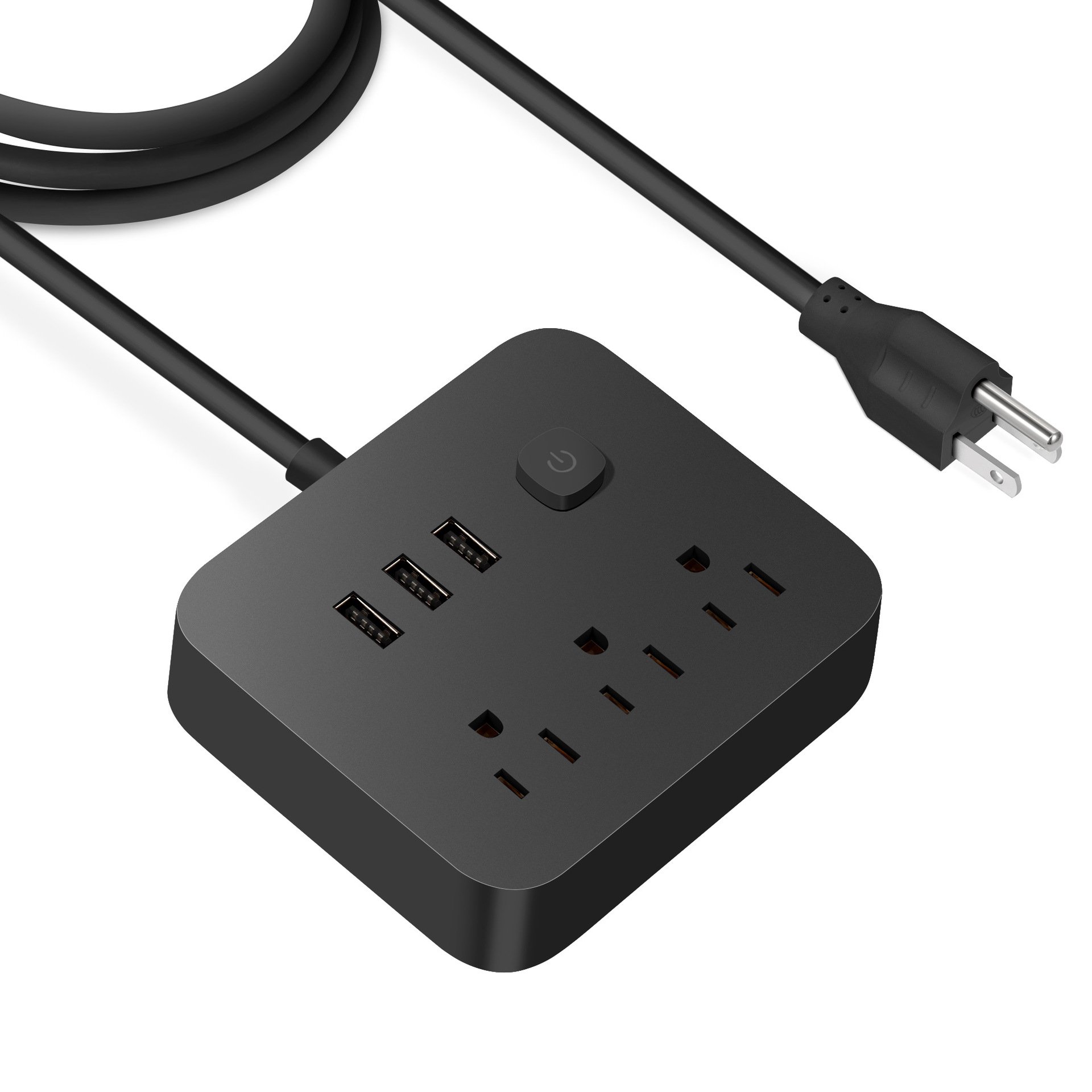US 3 Outlet Extender 3USB 3Outlets Plug Adapter Portable for Hotel Office Home Travel Office