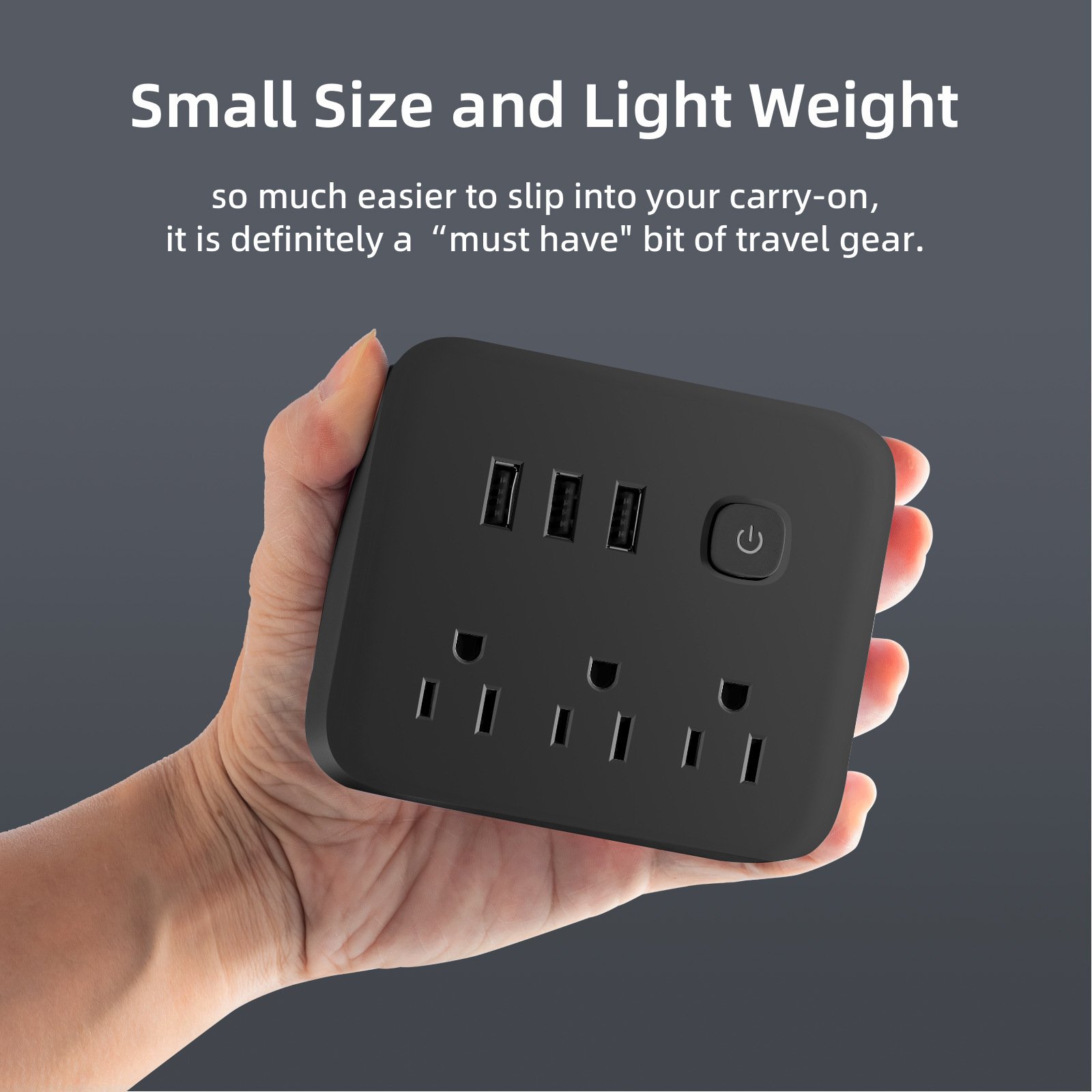 US 3 Outlet Extender 3USB 3Outlets Plug Adapter Portable for Hotel Office Home Travel Office