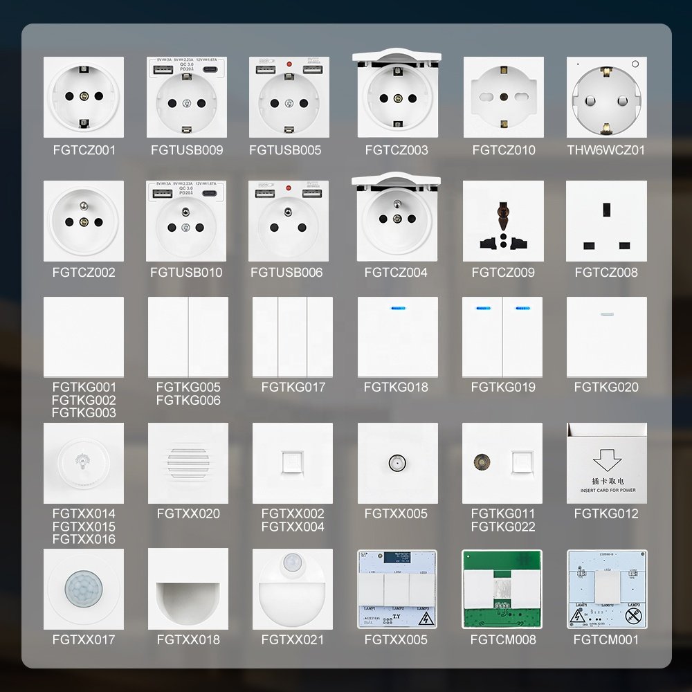 Eu socket plug 230 220v glass black home wall power electrical sockets and switches eu