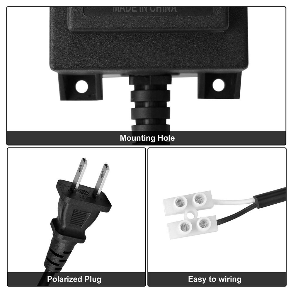 oltage Converter Transformer 110/120V to AC 12V/5A, AGPtEK 60-Watt Waterproof Power Supply Converter for Swimming Pool Light