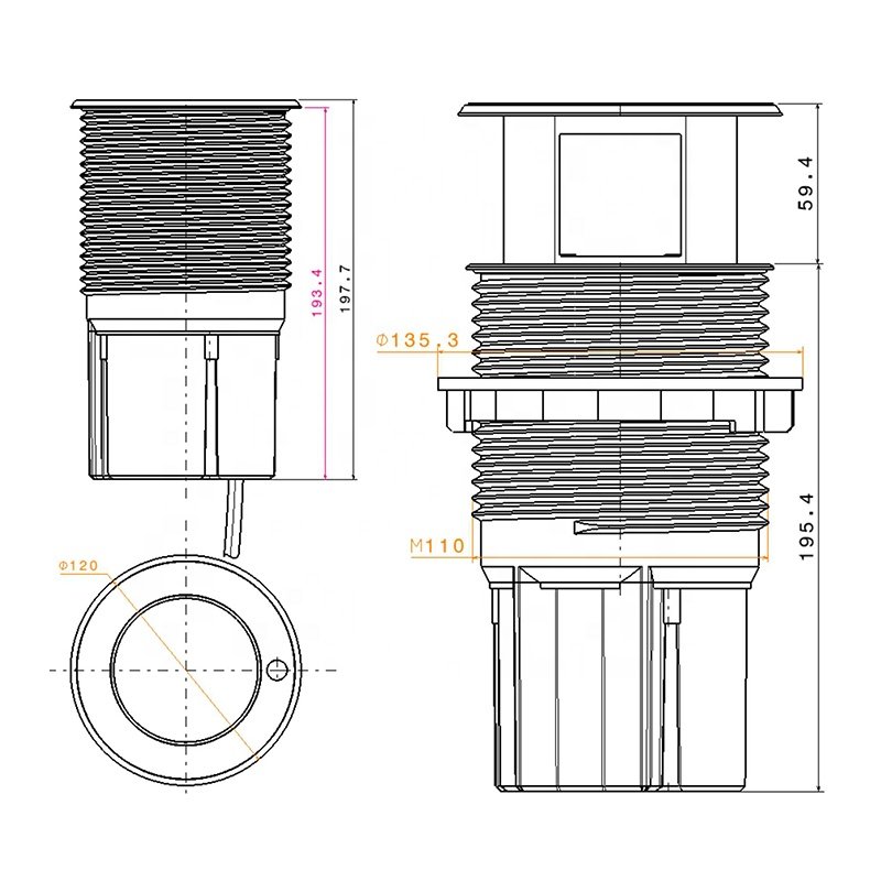 Honyar Customized Hidden Motorized Lifting Pop Up Desk Plug Socket for Kitchen Countertop Pull Up Socket Tower
