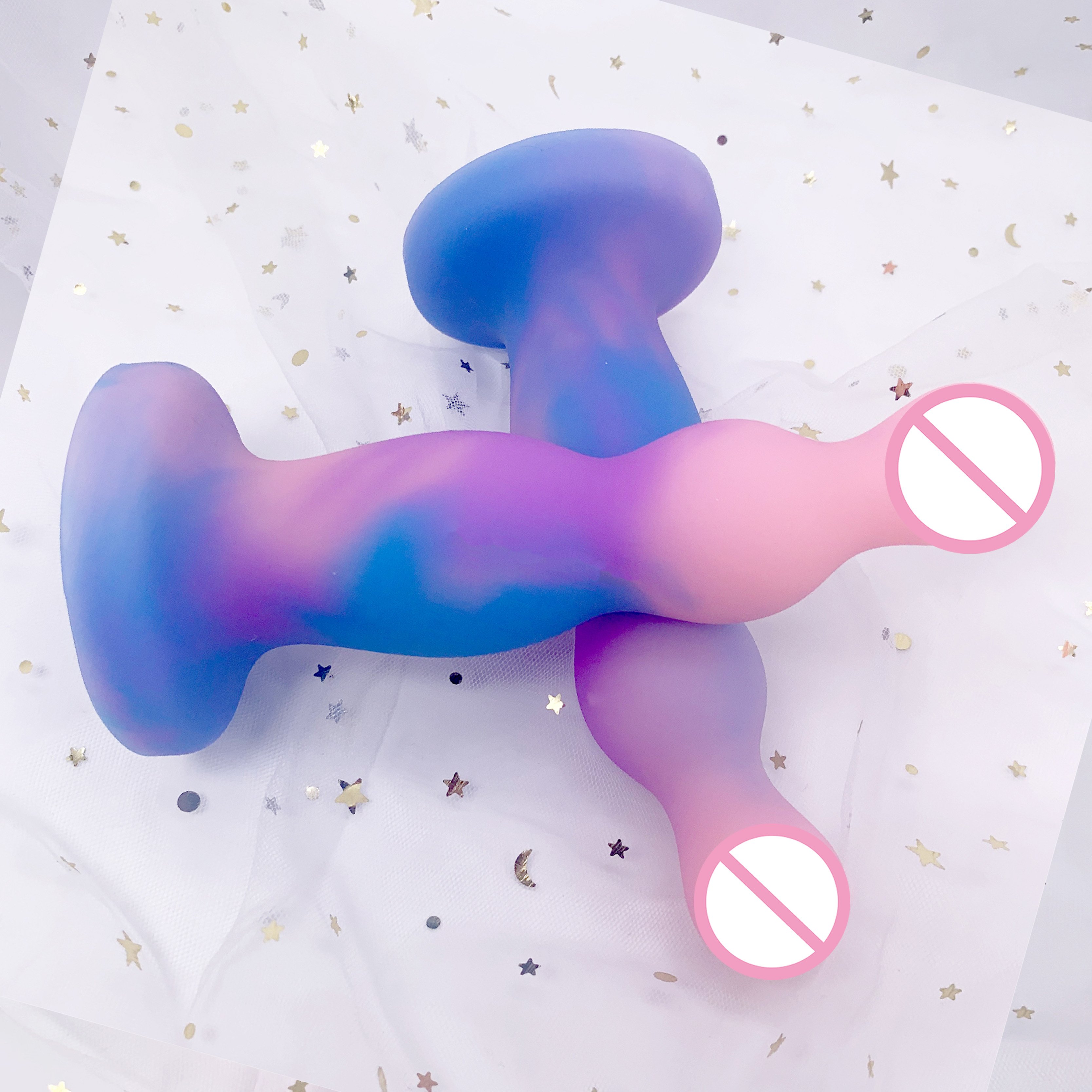 OEM ODM Pink, purple and blue tinted unique styling anal plug dildo sextoy femme anal plug male prostate massager anal butt plug