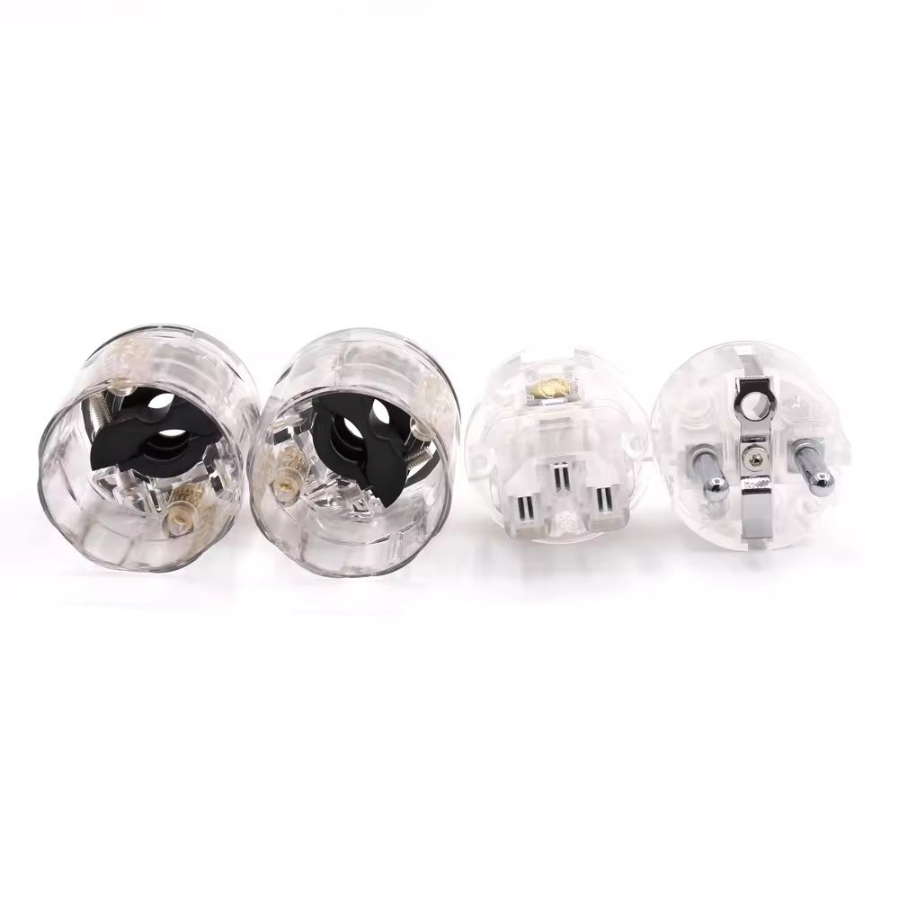 high quality power plug EU/US/AU Rhodium Plated Pure Copper Power Plug Tail Connector Audio Power supply wire Connectors hifi