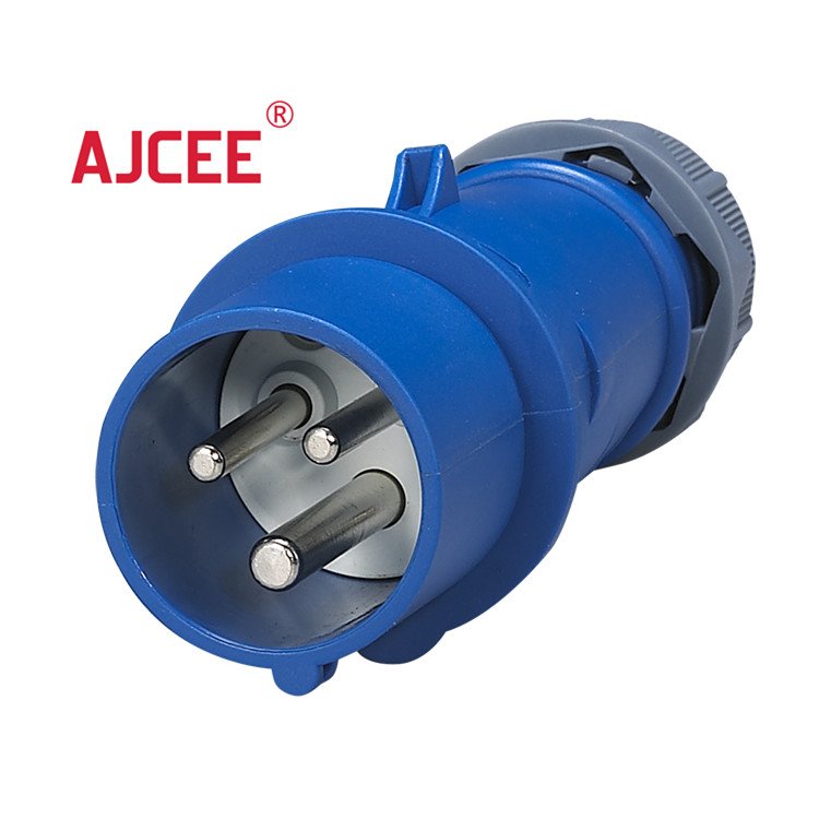 AJCEE 220v ip44 3pin 16amp eu waterproof industrial plug and socket with CE
