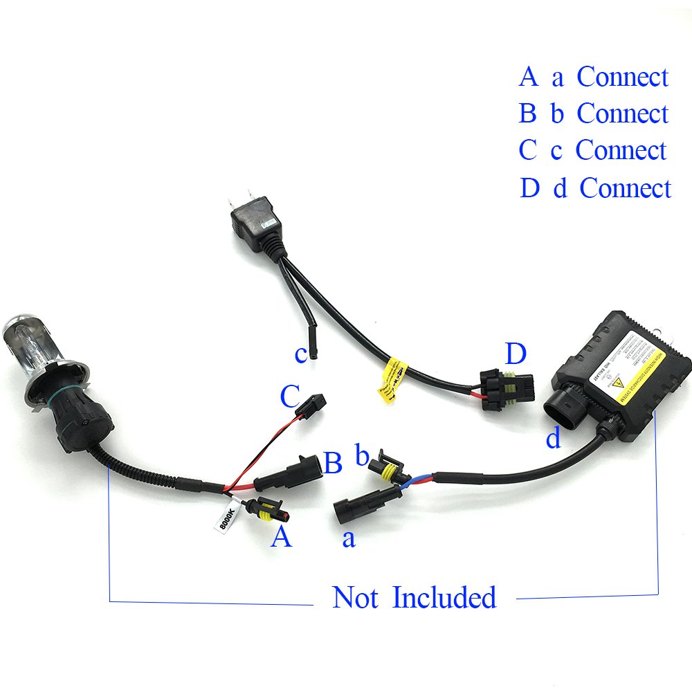 Bi Xenon 35W 55W H4 12V cable wire Harness For H4 9003 Hi/Lo Bi-Xenon HID Bulbs Wiring Controllers Play and plug