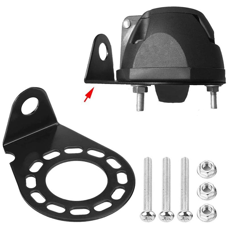 Trailer Mounting Bracket Metal Mounting Bracket Holder for 7 Pin 13 Pin Caravan Towing Trailer Connector Plug Socket