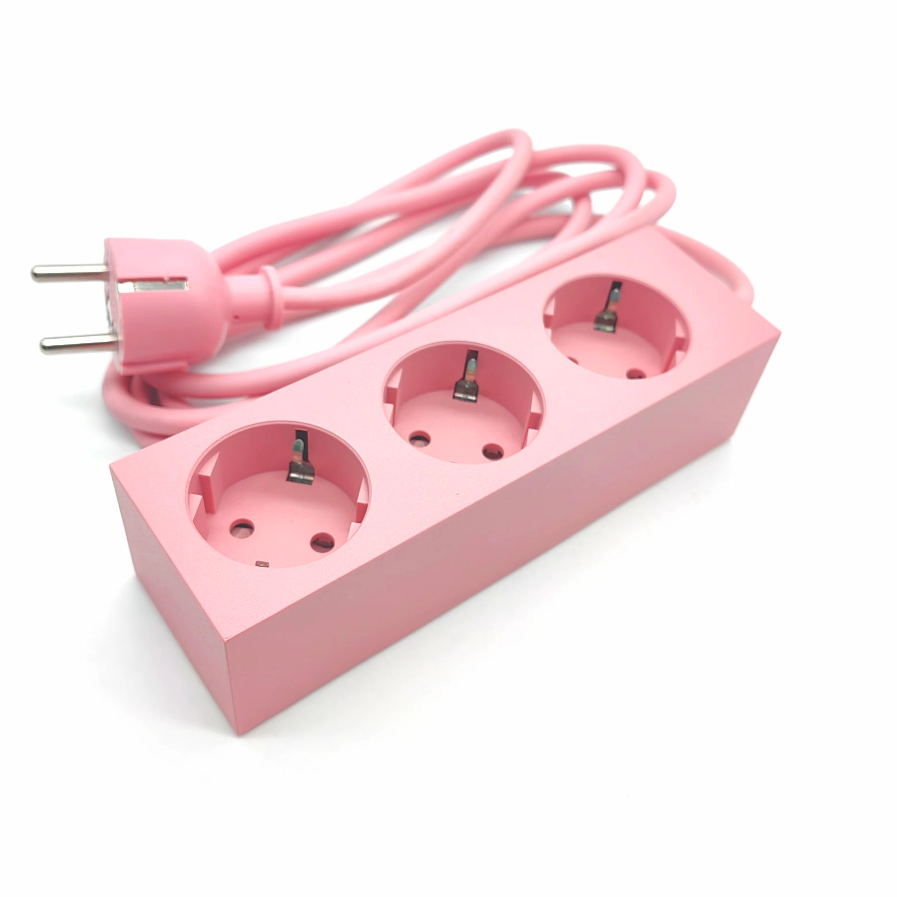 Custom Colors EU Standard Socket Enclosure Plug 3 Outlets Extension Socket Electric Plug For Home Appliances