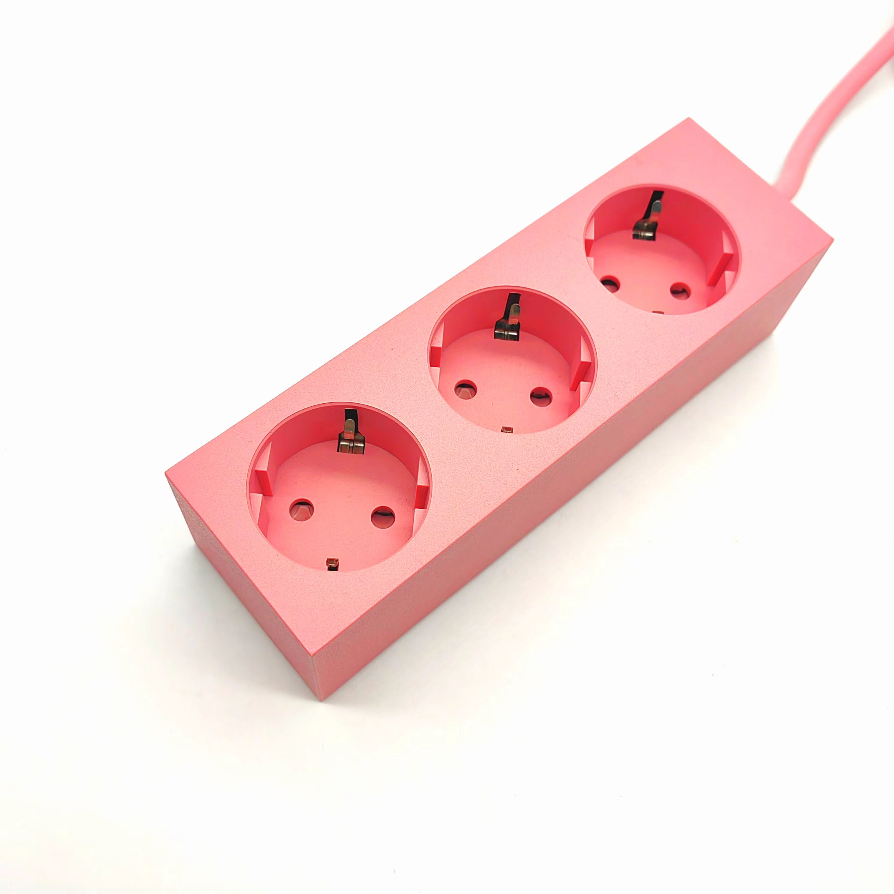 Custom Colors EU Standard Socket Enclosure Plug 3 Outlets Extension Socket Electric Plug For Home Appliances