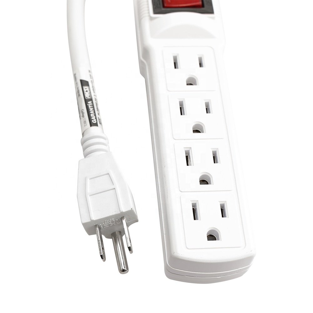 S202 6-Outlet Surge Protector, 2 Ft Extension Cord, 620 Joules, Power Strip, Flat Plug, Integrated Circuit Breaker