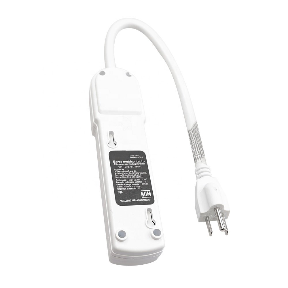 S202 6-Outlet Surge Protector, 2 Ft Extension Cord, 620 Joules, Power Strip, Flat Plug, Integrated Circuit Breaker