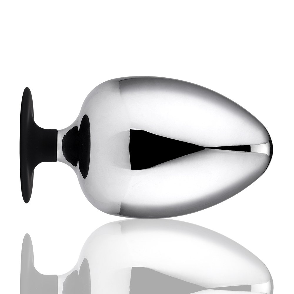 Large Size Aluminium Alloy Butt Plug Huge Silicone Cup Anal Plug Sex Toy for Men and Women Metal Material