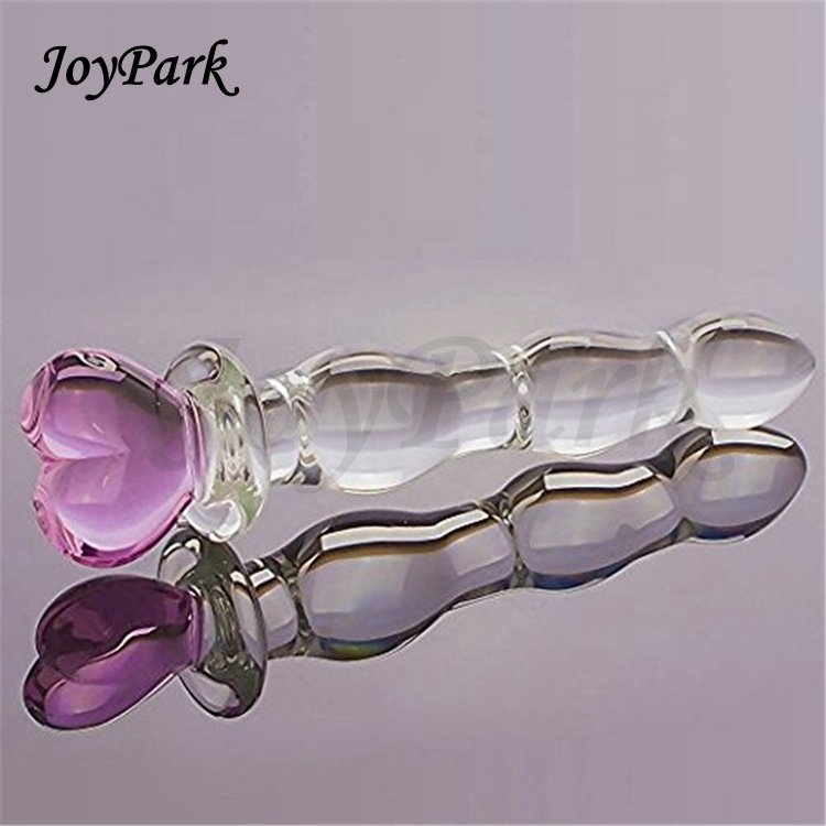 JoyPark New Design Gift Box Large Glass Butt Plug Anal SM Adults with Crystal Penile Glass Enlarged Anal Plug