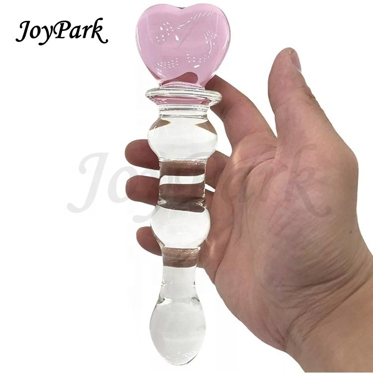 JoyPark New Design Gift Box Large Glass Butt Plug Anal SM Adults with Crystal Penile Glass Enlarged Anal Plug