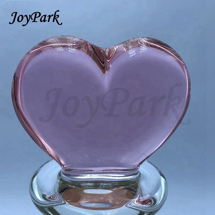 JoyPark New Design Gift Box Large Glass Butt Plug Anal SM Adults with Crystal Penile Glass Enlarged Anal Plug