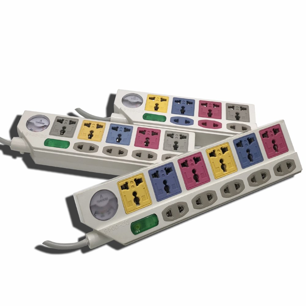 Electrical outlet voltmeter switch board extension multi socket plug power strip for european plug market