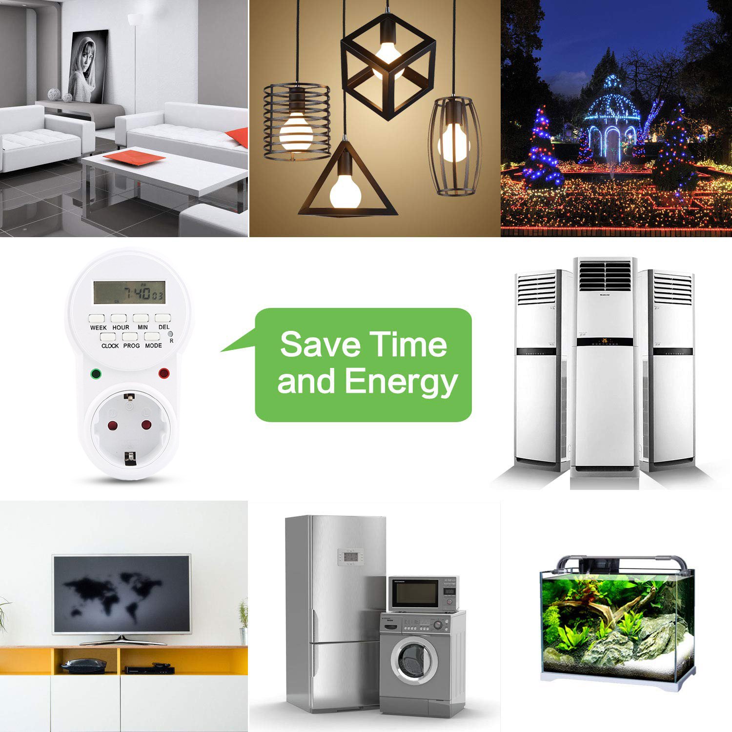 LCD Weekly Programmable Plug In Timer Switch Socket/US Digital Power Timer Socket