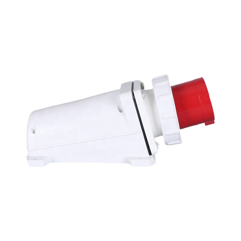 IP67 Waterproof 400V 4 Pin 63A Wall Mount Male Industrial Inlet Plug