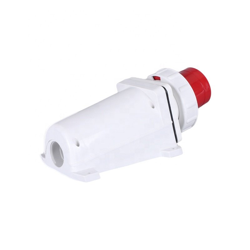 IP67 Waterproof 400V 4 Pin 63A Wall Mount Male Industrial Inlet Plug