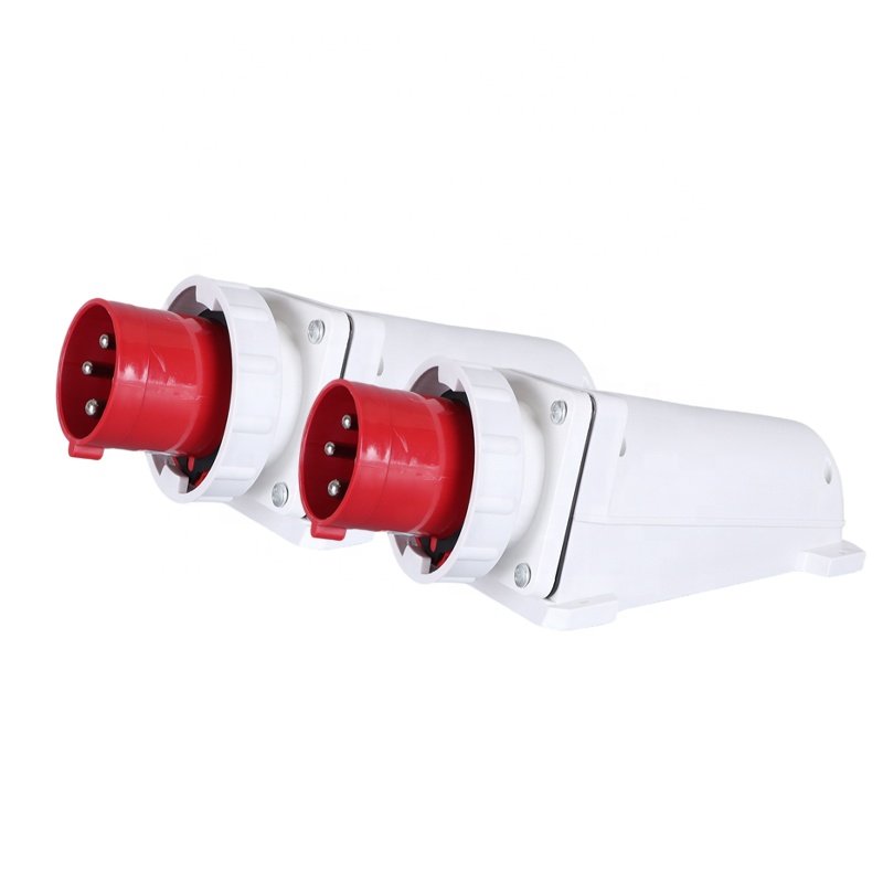 IP67 Waterproof 400V 4 Pin 63A Wall Mount Male Industrial Inlet Plug