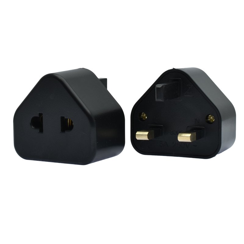 EU US to UK Plug Adapter Built-in fuse 5A Type-A Flat 2 pins Euro Round Pins Power Converter For Shaver Electric toothbrush Lamp