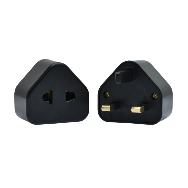 EU US to UK Plug Adapter Built-in fuse 5A Type-A Flat 2 pins Euro Round Pins Power Converter For Shaver Electric toothbrush Lamp