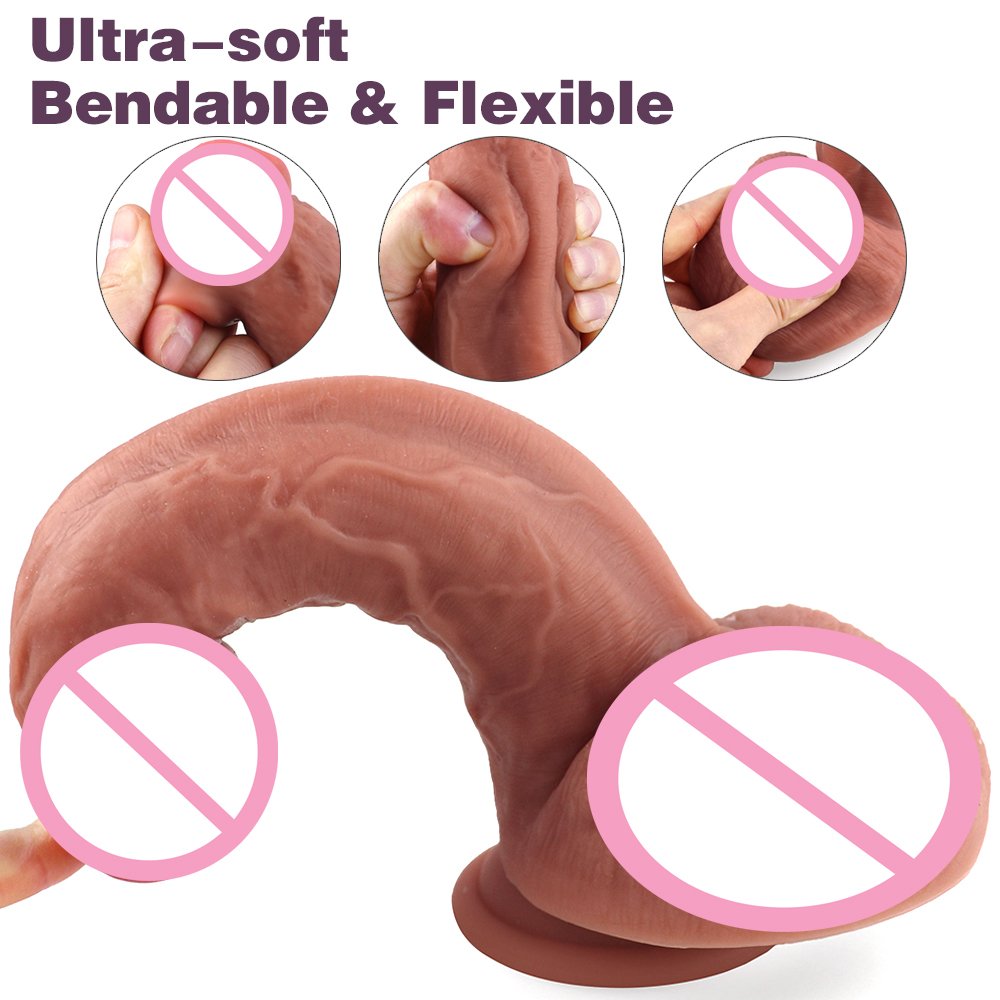 8.46 inch 21.5 cm Long Simulated Penis Realistic Gay Male Female Sex Toys Large Anal Dildo