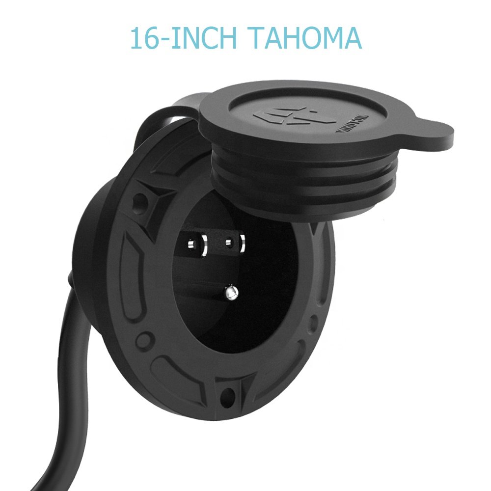 Waterproof Electrical Outlet Receptacle 125 Volt Power Inlet Socket 13Amp AC Port Plug Extension Cord For RV