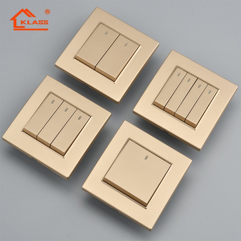 KLASS 250V 15A UK BS switches and socket with single pole double twin 3 pin plug socket for home power wall light switch sockets