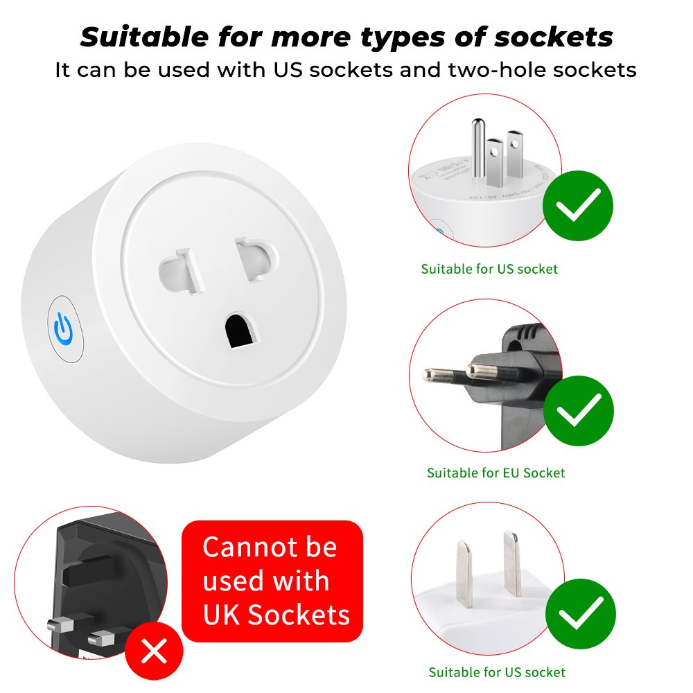 SMATRUL Adapter Wireless Remote Voice Timer 20A/16A Power Monitor Tuya Zigbee US EU Smart Socket Plug