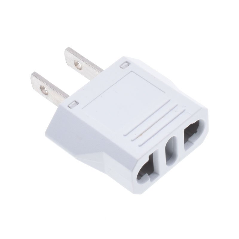 EU to US plug adapter 6A250V round 2pins convert to flat 2 pins power electric plug white CE certificate America plug charge