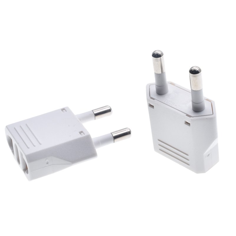 EU to US plug adapter 6A250V round 2pins convert to flat 2 pins power electric plug white CE certificate America plug charge