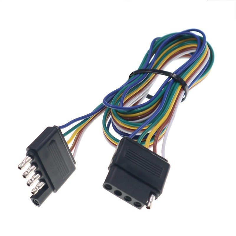 5 Way Flat Trailer Wiring Harness Plug With Durable 5 Pin Male Connector Trailer Light Harness Wire for Trailer RV Boat