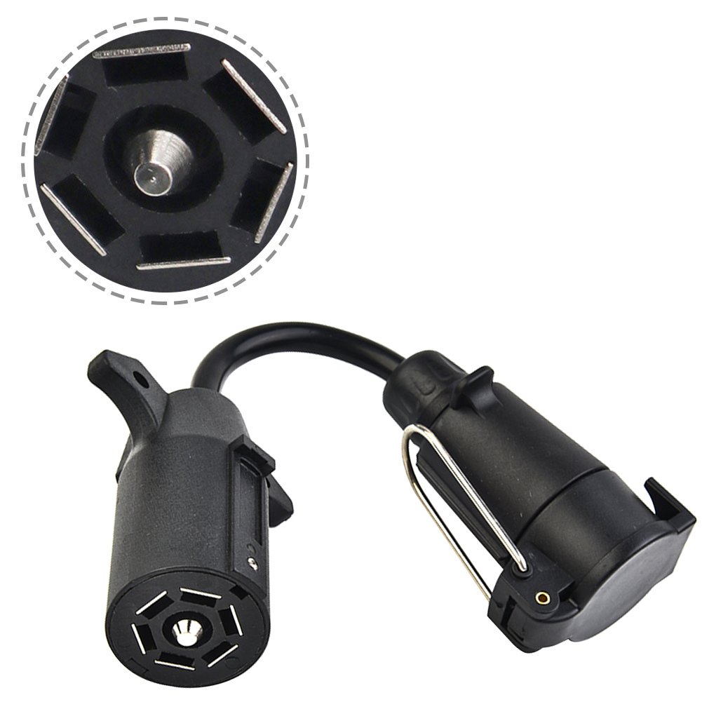 USA To EU Trailer Light Converter 7-Pole RV Blade Socket To 7-Pin Round Plug European Trailer Plug