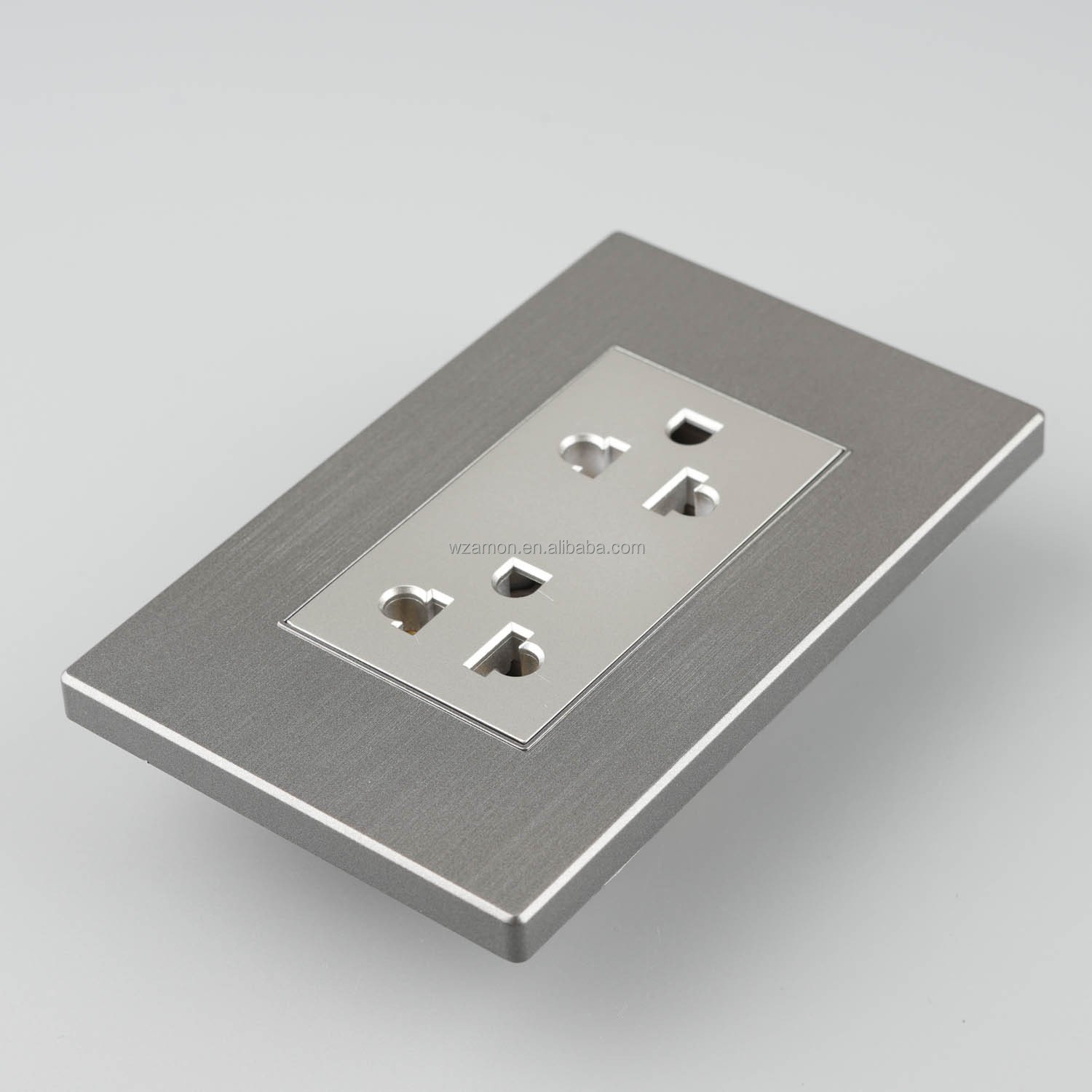 Wenzhou 118 American Us Standard 2 Gang 220V Duplex Universal Plug Socket House Power Light Electric Electrical Wall Switches