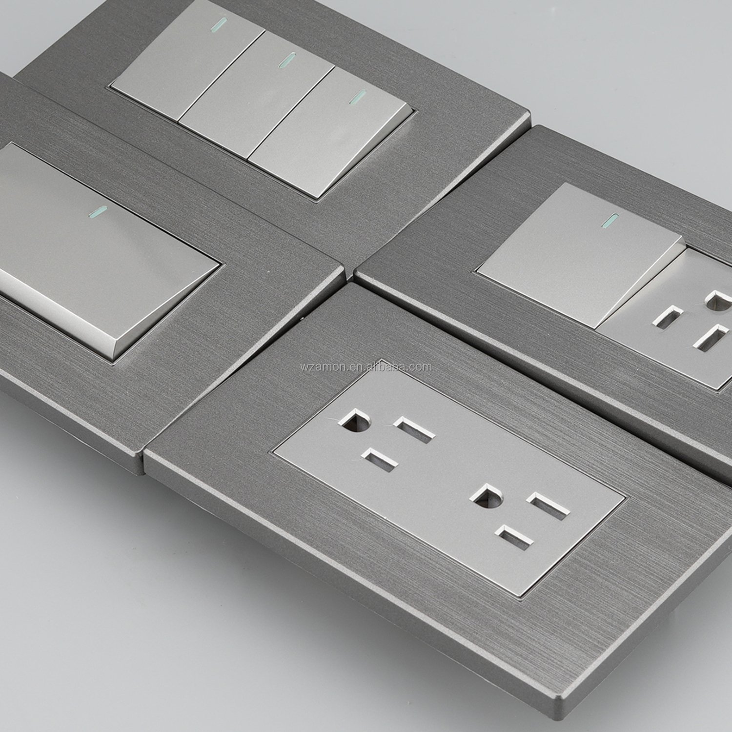 Wenzhou 118 American Us Standard 2 Gang 220V Duplex Universal Plug Socket House Power Light Electric Electrical Wall Switches