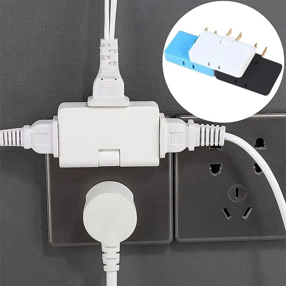 Multi Plug Outlet Extender 3 Way Outlet Splitter 2 Prong Plug Adapter Mini Flat Wall Outlet Extender Power Charging For Home EU