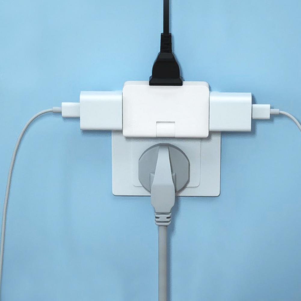 Multi Plug Outlet Extender 3 Way Outlet Splitter 2 Prong Plug Adapter Mini Flat Wall Outlet Extender Power Charging For Home EU