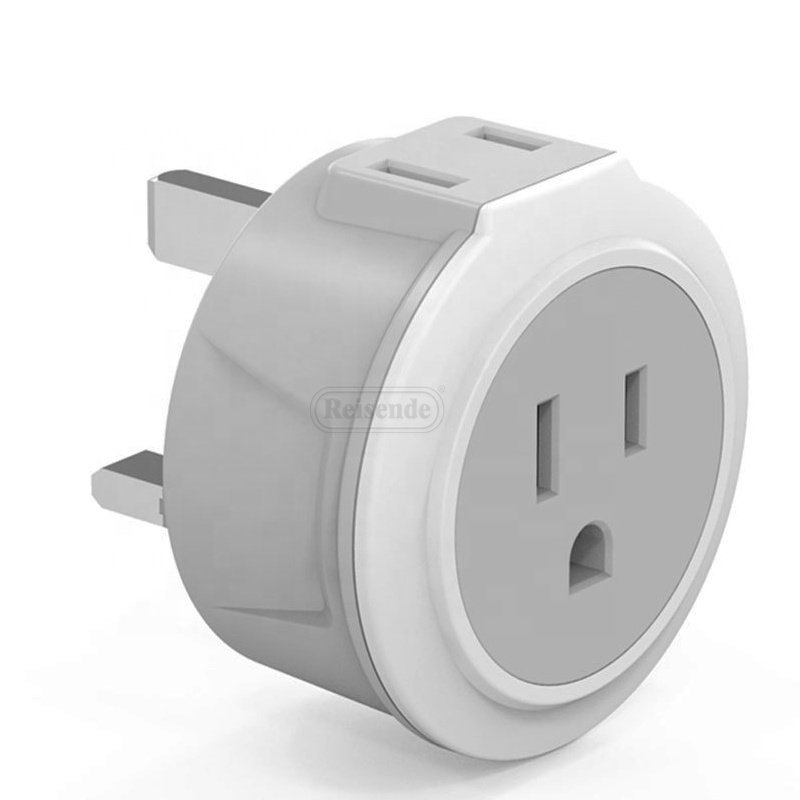 Smart 2-Outlet European Travel Plug 250v US UK EU GER Adapter Converter 3-Pin Copper Conductor Plastic 10A Plug European Travel