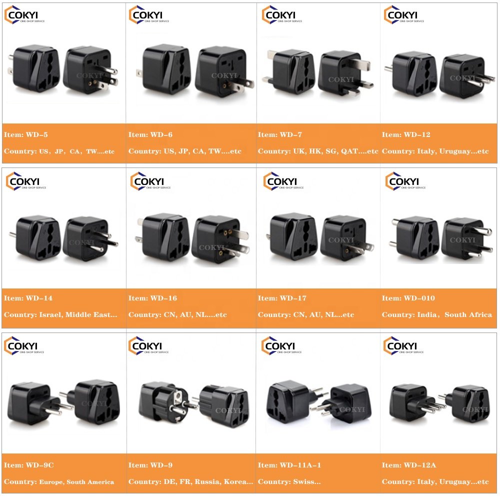 Travel Plug/ Euro Socket/ British/UK/USA US EU AU AZ Swiss Converter Adaptador Universal International Travel Power Plug